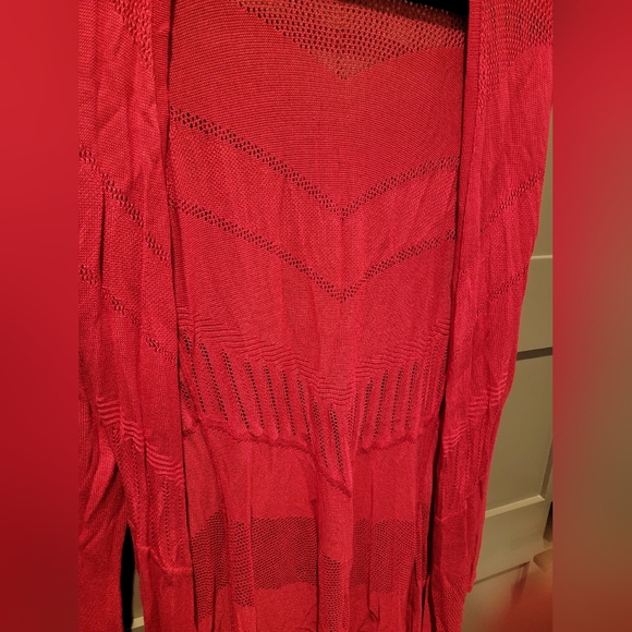 TORRID Fuchsia Pink Pointelle Open Cardigan Size 00 - Picture 9 of 14